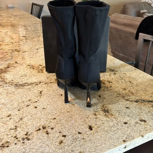 Brand new in box, Amsie Black Knit Pointed-Toe Mid-Calf Sock Boot. - Picture 3 of 5